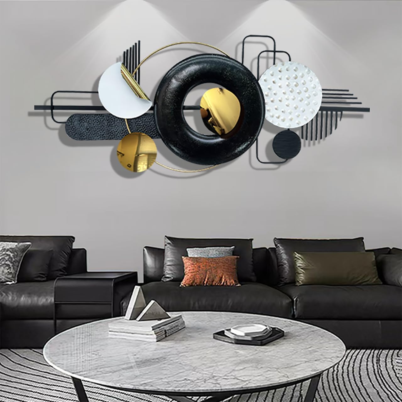 Black 3D Textured Metal Wall Sculpture