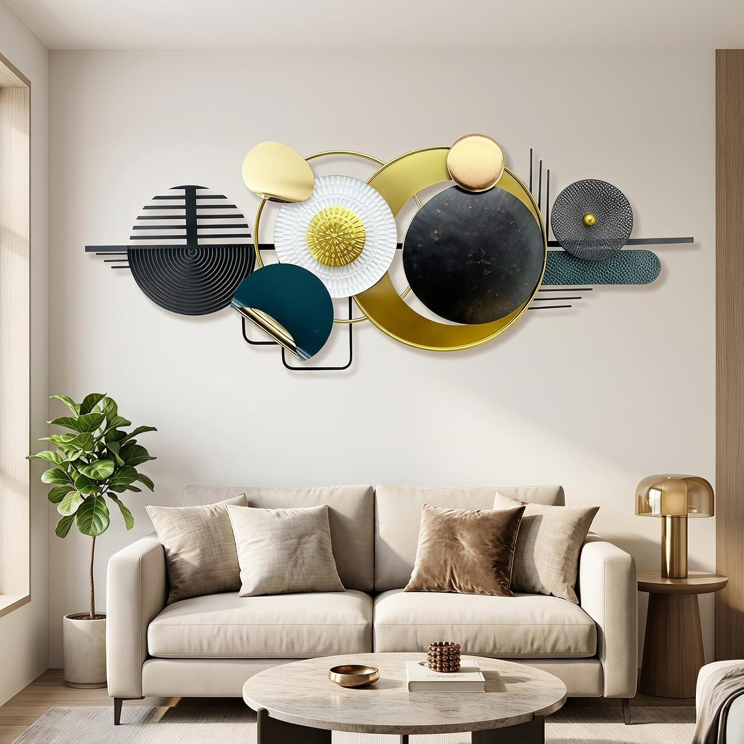 Black White Abstract Metal Wall Sculpture