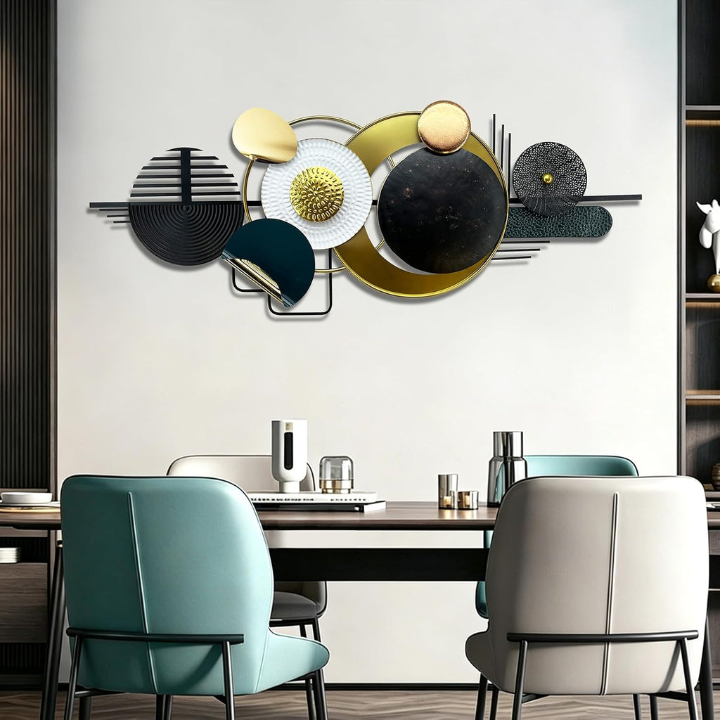 Black White Abstract Metal Wall Sculpture
