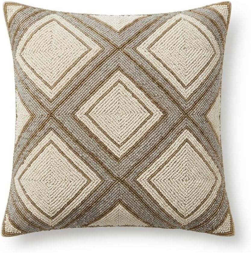 Beaded Diamond Throw Pillow Cover