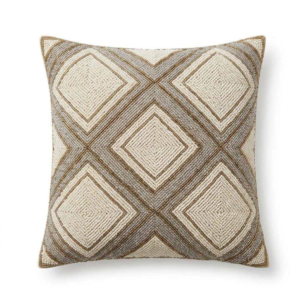 Beaded Diamond Throw Pillow Cover
