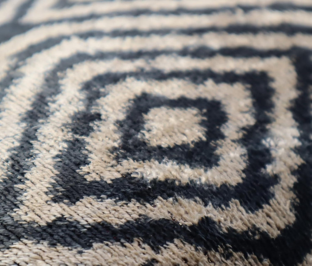 Black Ivory Chevron Velvet Pillow