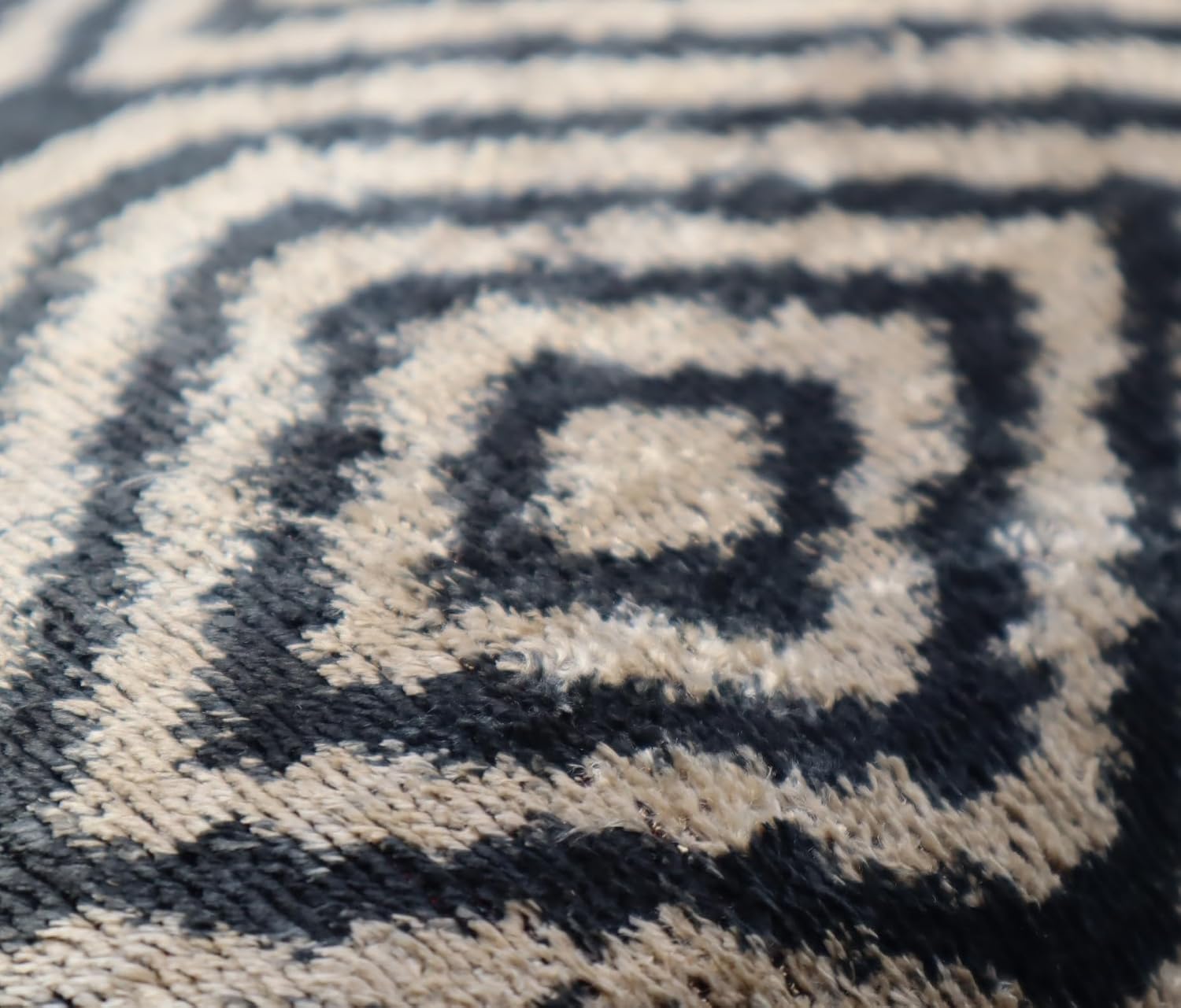 Black Ivory Chevron Velvet Pillow