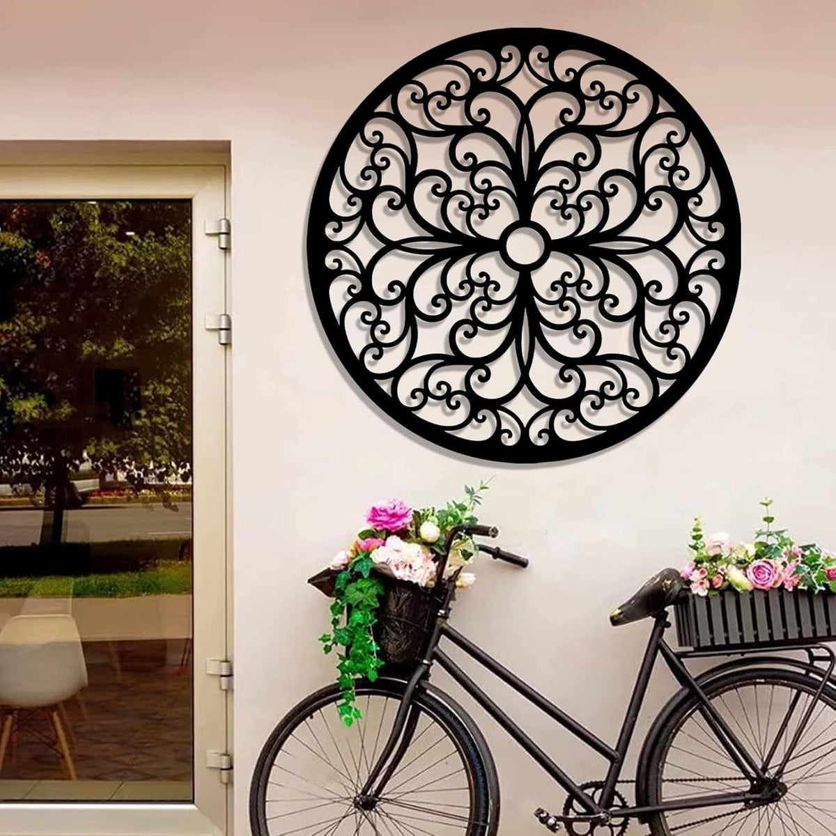 Black Round Farmhouse Metal Wall Art