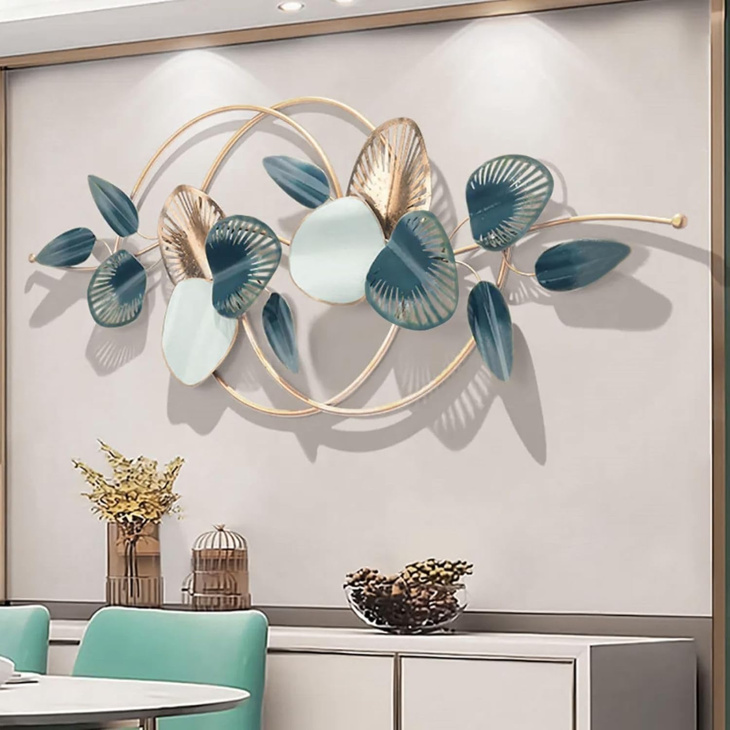 3D Metal Leaf Wall Art Decor