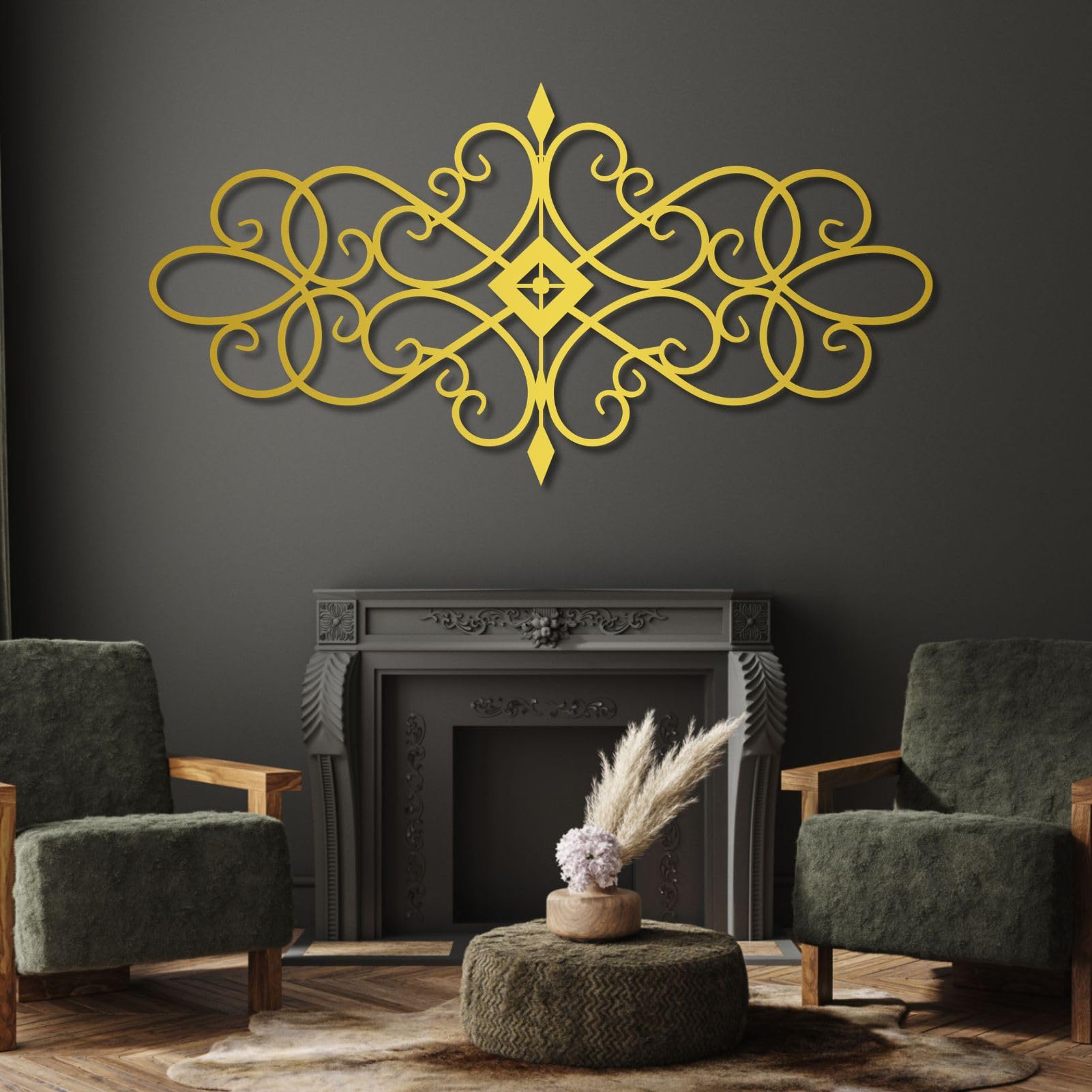 Black Wrought Iron Scroll Wall Art