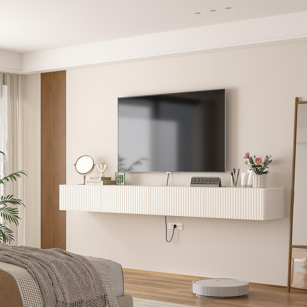 47" Off-White Floating TV Stand