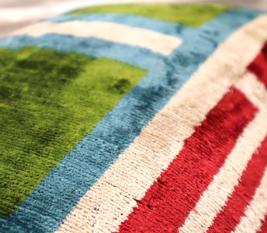 Multi-Color Geometric Velvet Pillow