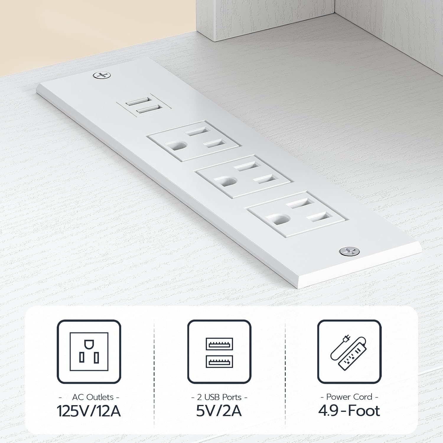 Floating White LED TV Stand for 65" TV