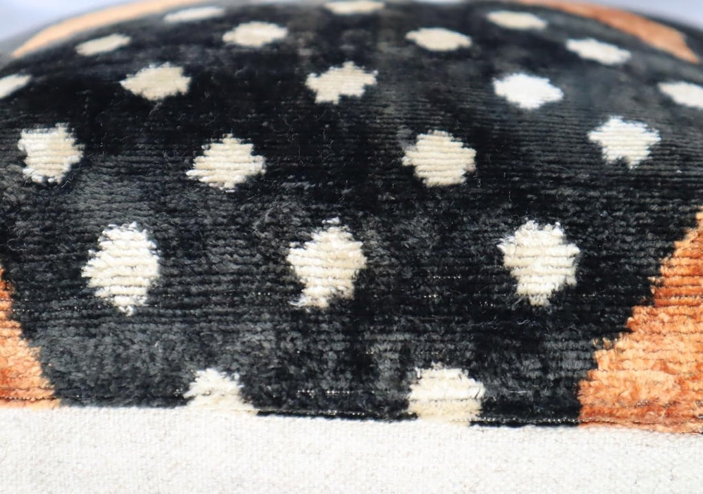 Black Brown Geometric Velvet Pillow