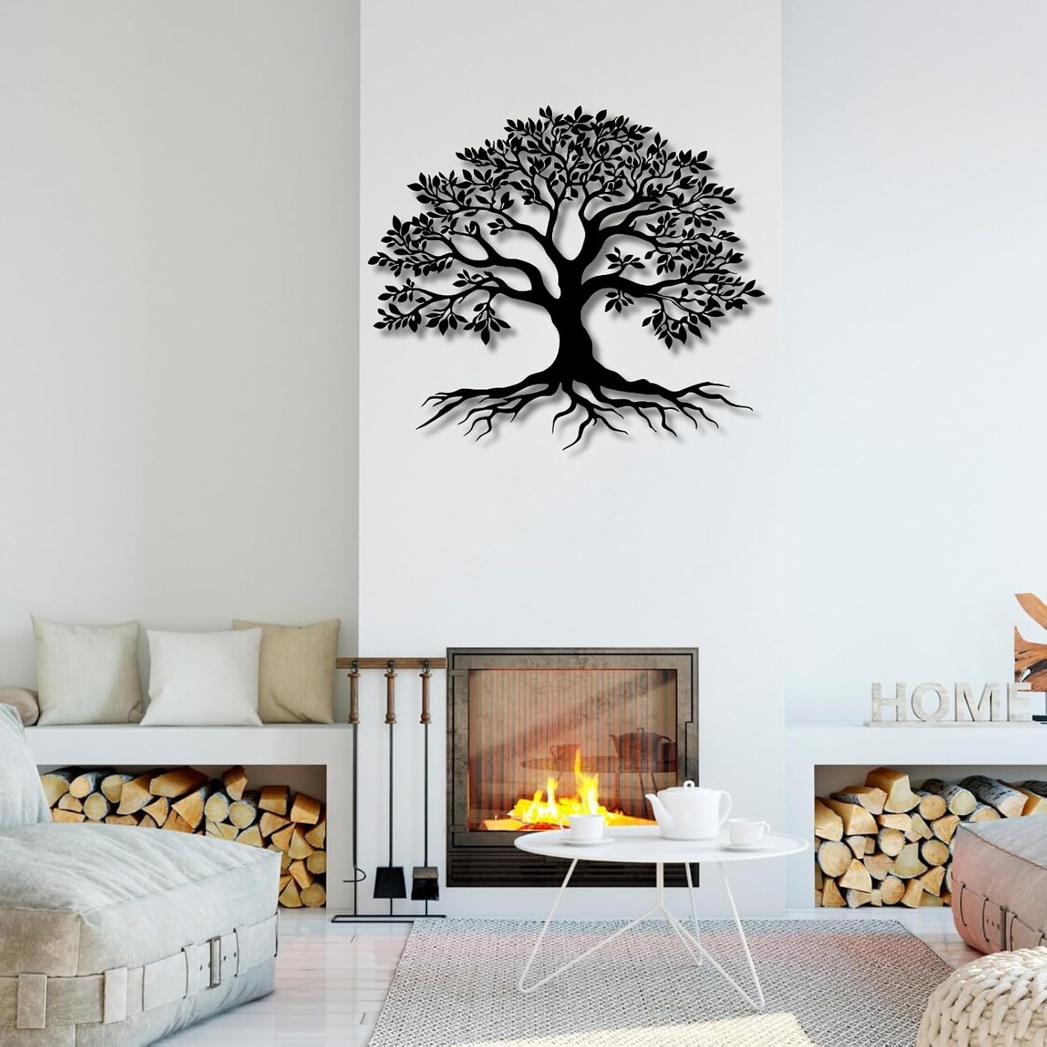 Black Tree of Life Metal Wall Art