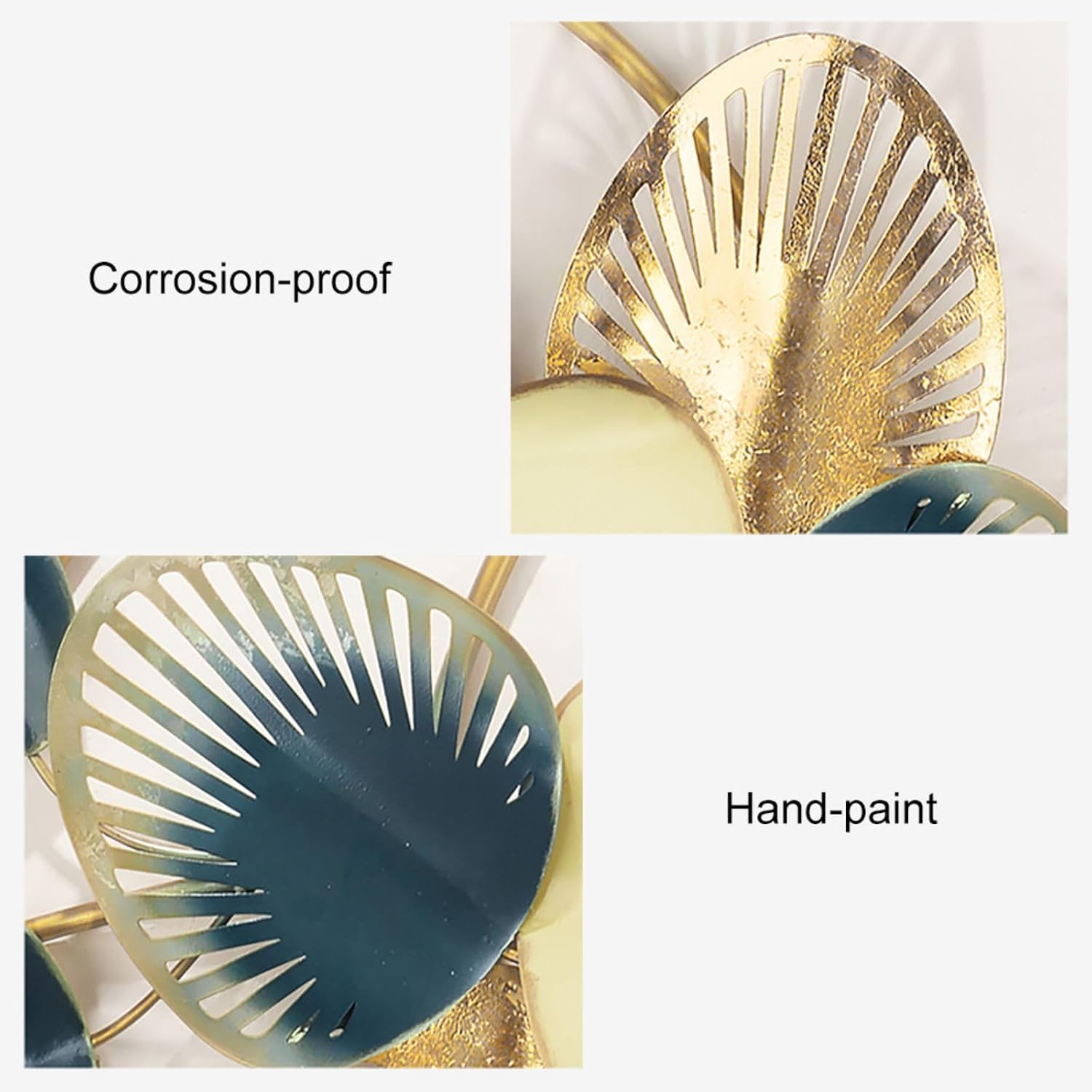 3D Metal Leaf Wall Art Decor
