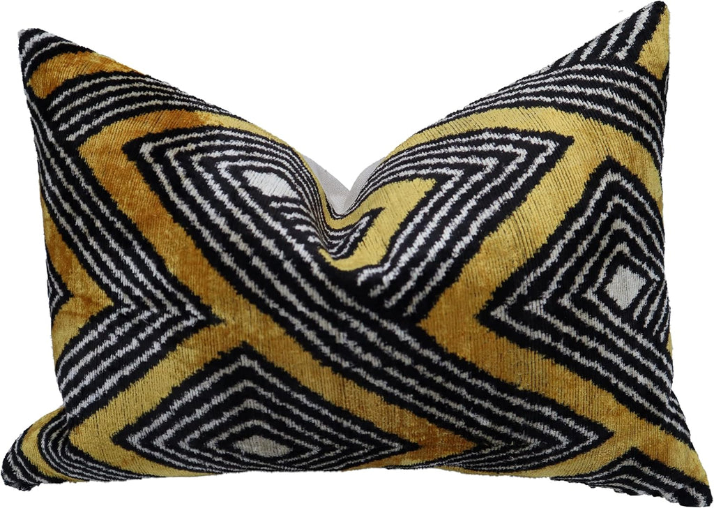 Black Gold Velvet Decorative Pillow