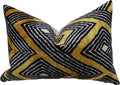 Black Gold Velvet Decorative Pillow