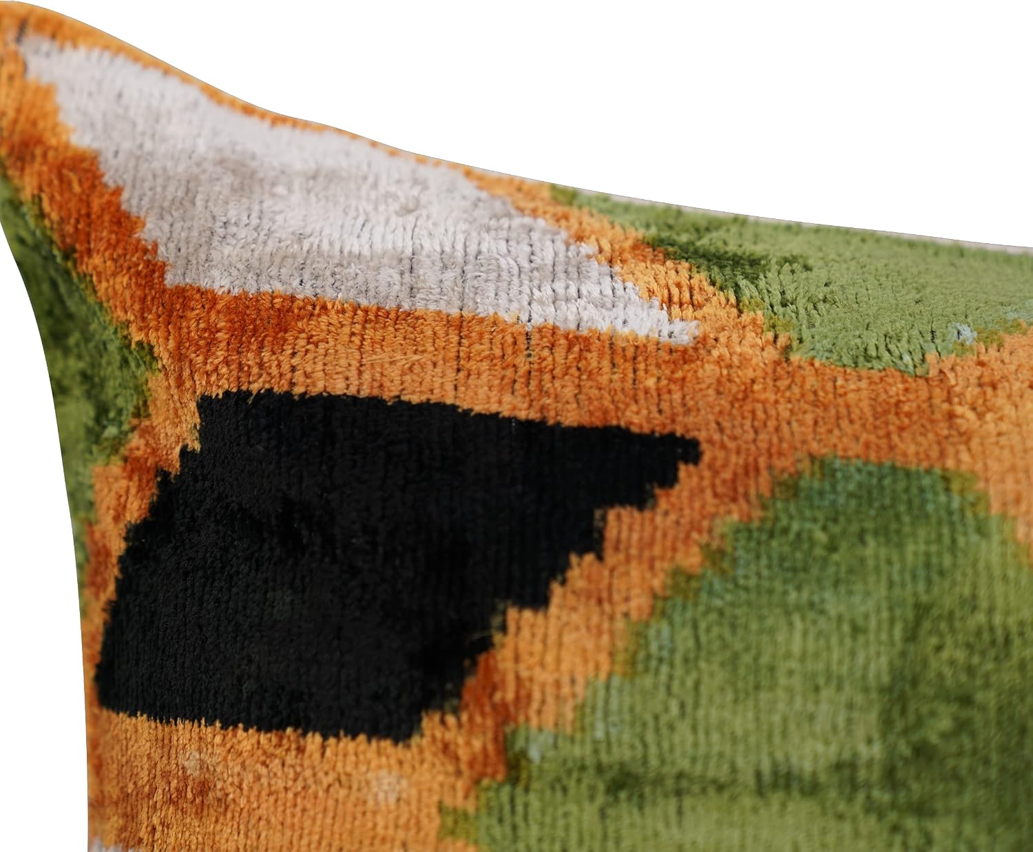 Green Gold Black Velvet Pillow