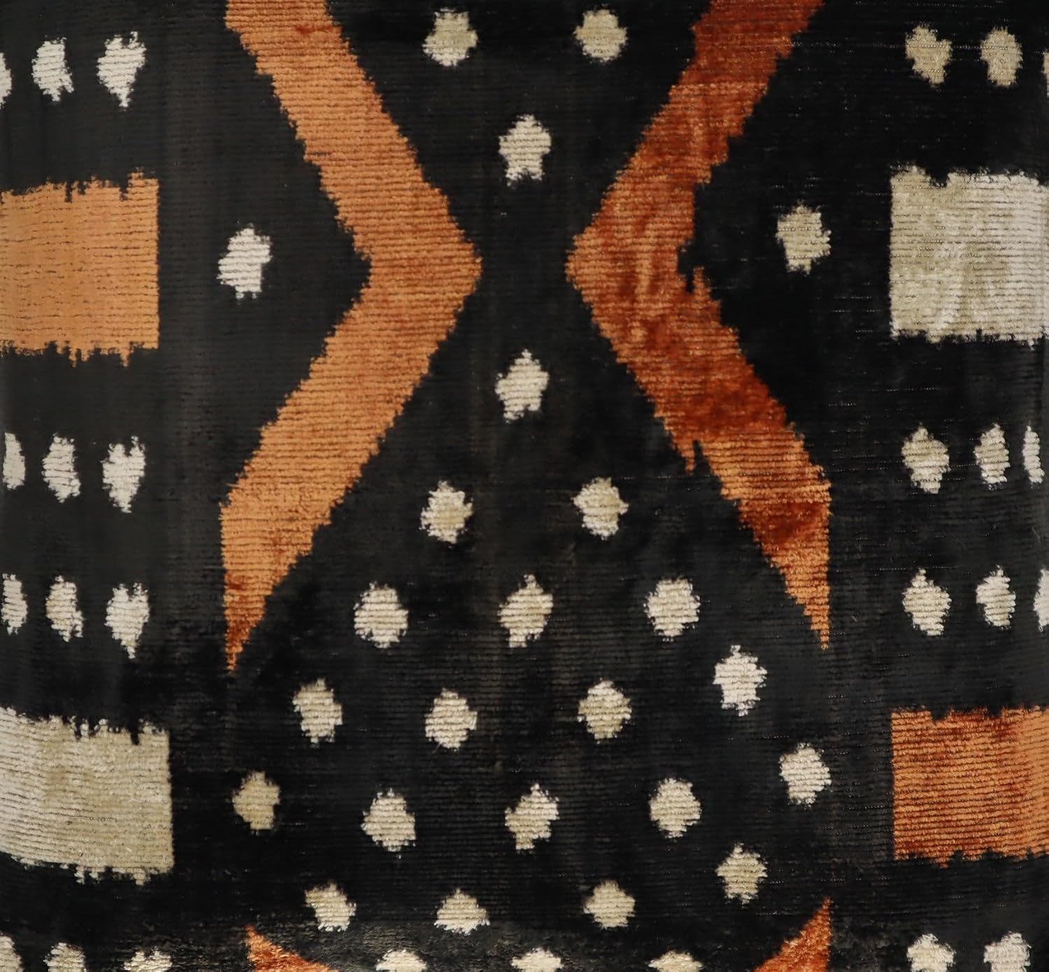 Black Brown Geometric Velvet Pillow