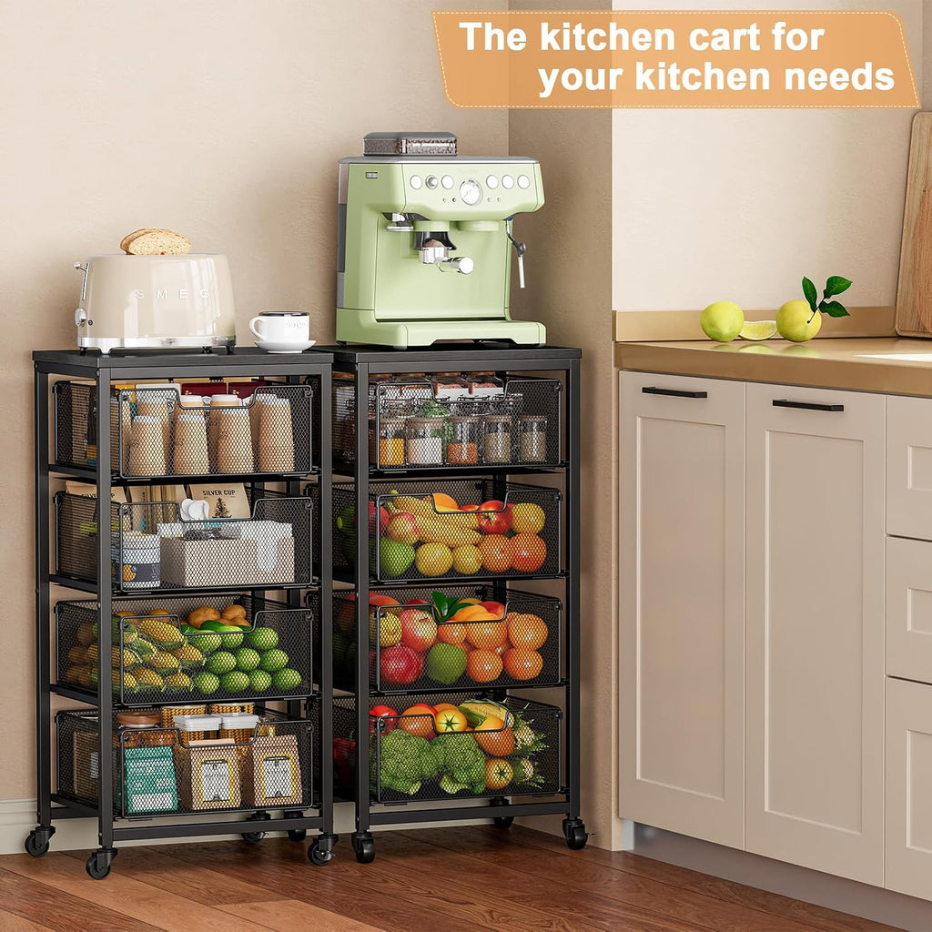 4 Tier Rolling Kitchen Storage Cart