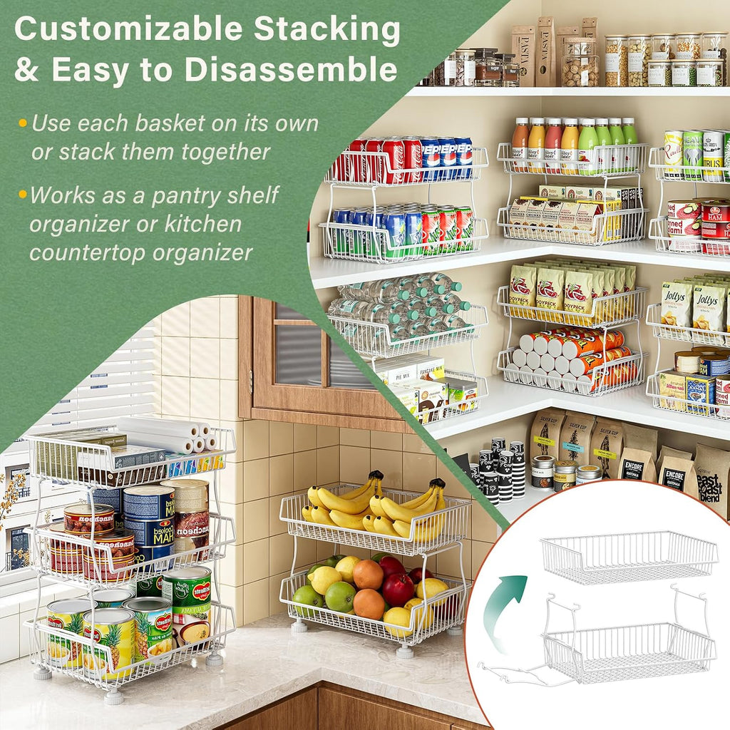 3 Tier Rolling Wire Storage Cart