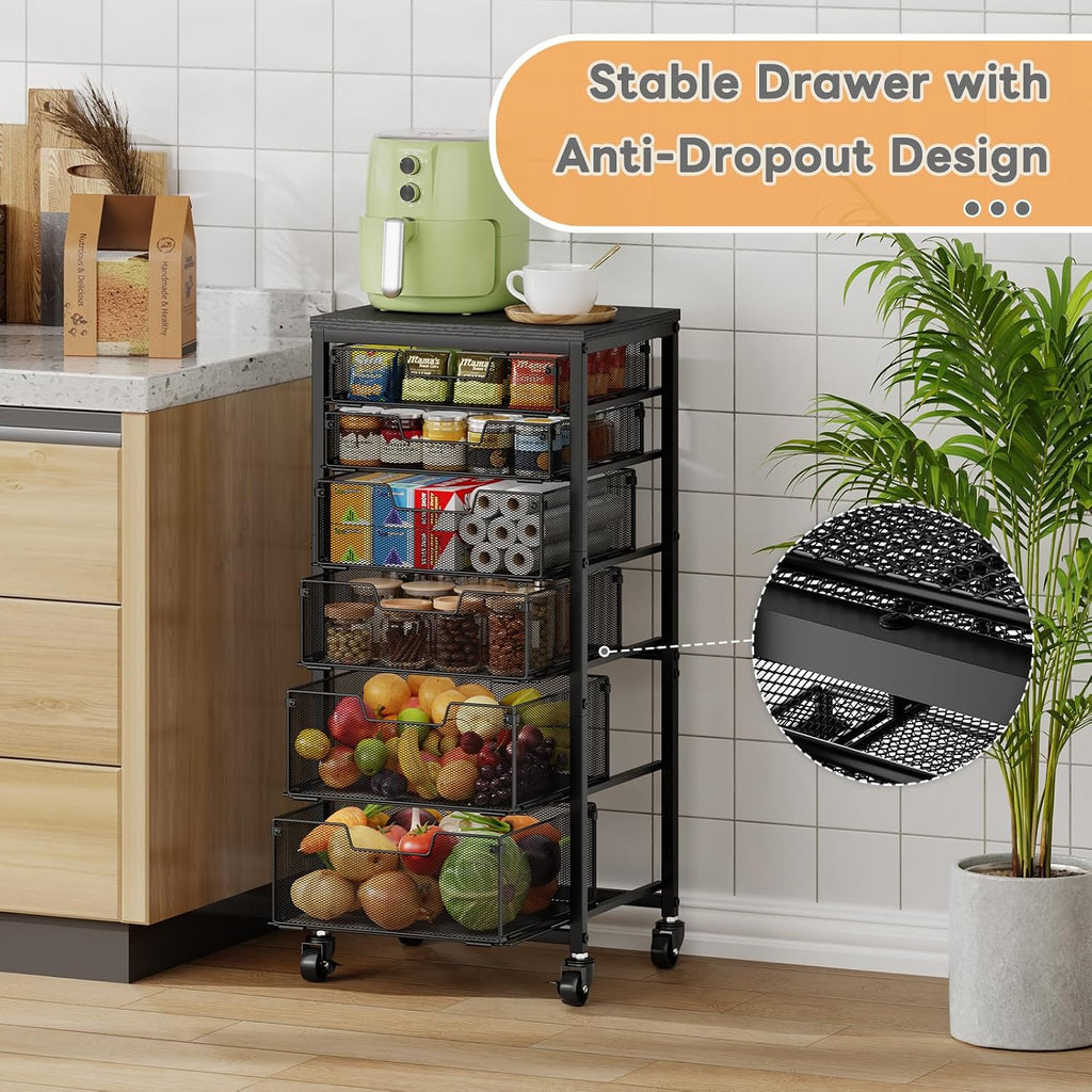 6 Tier Rolling Kitchen Storage Cart