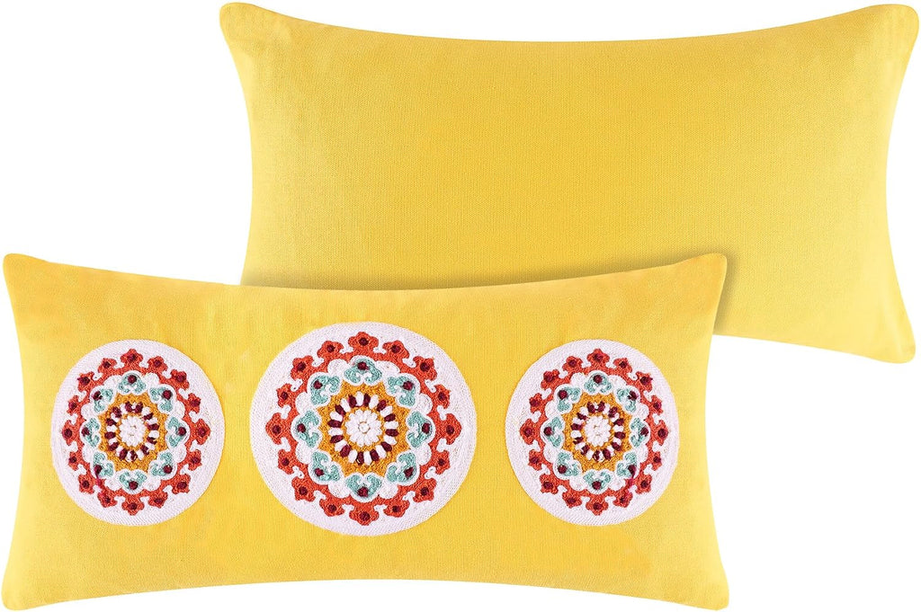 2 Pack Embroidered Decorative Pillows