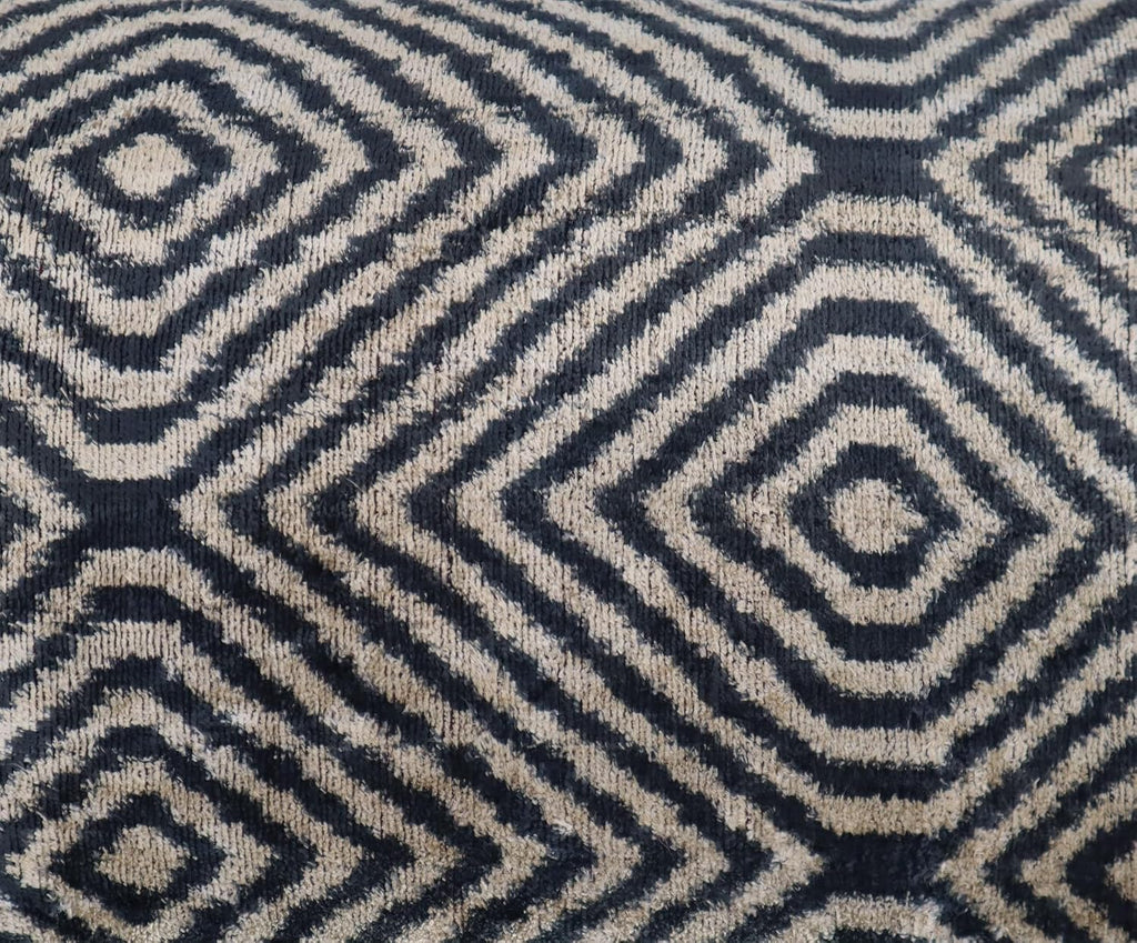 Black Ivory Chevron Velvet Pillow
