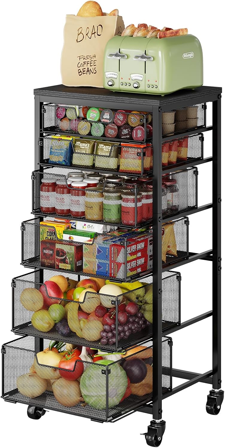 6 Tier Rolling Kitchen Storage Cart