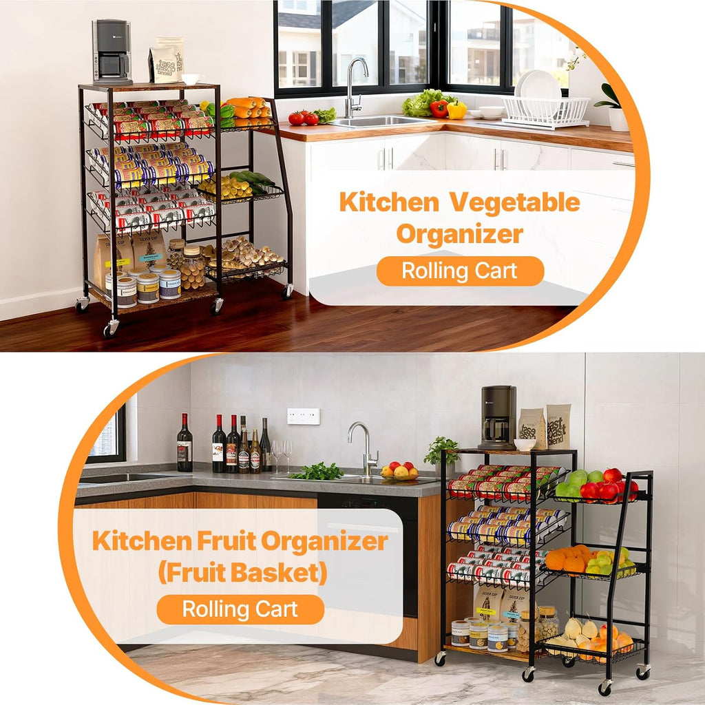 5 Tier Rolling Kitchen Storage Cart