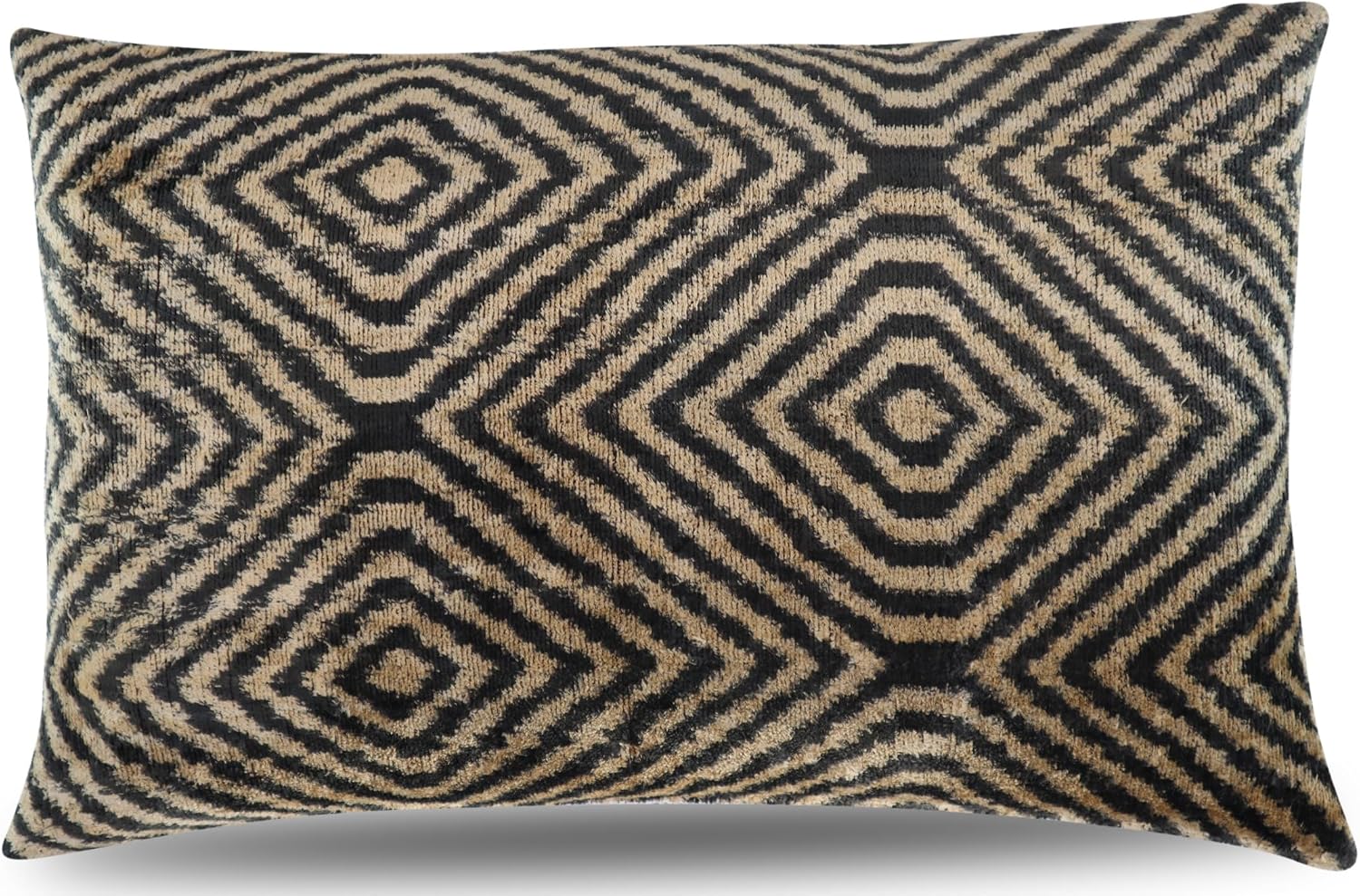Black Ivory Chevron Velvet Pillow