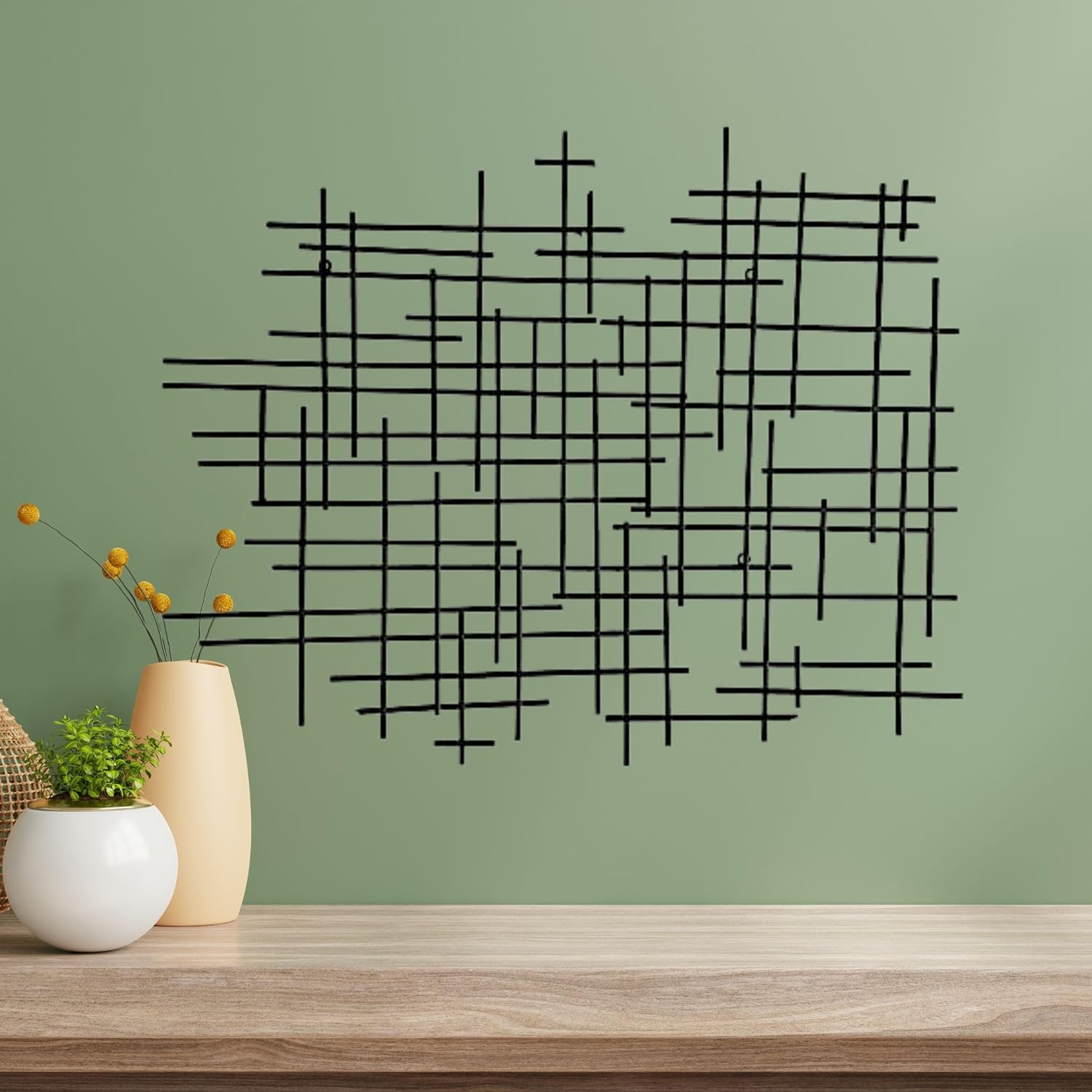 Geometric Metal Cross Wall Art Decor