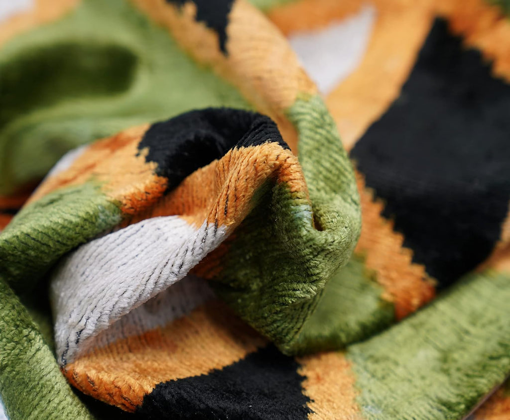 Green Gold Black Velvet Pillow