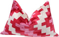 Pink Red Geometric Velvet Pillow