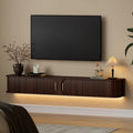 71" Walnut Floating RGB LED TV Stand