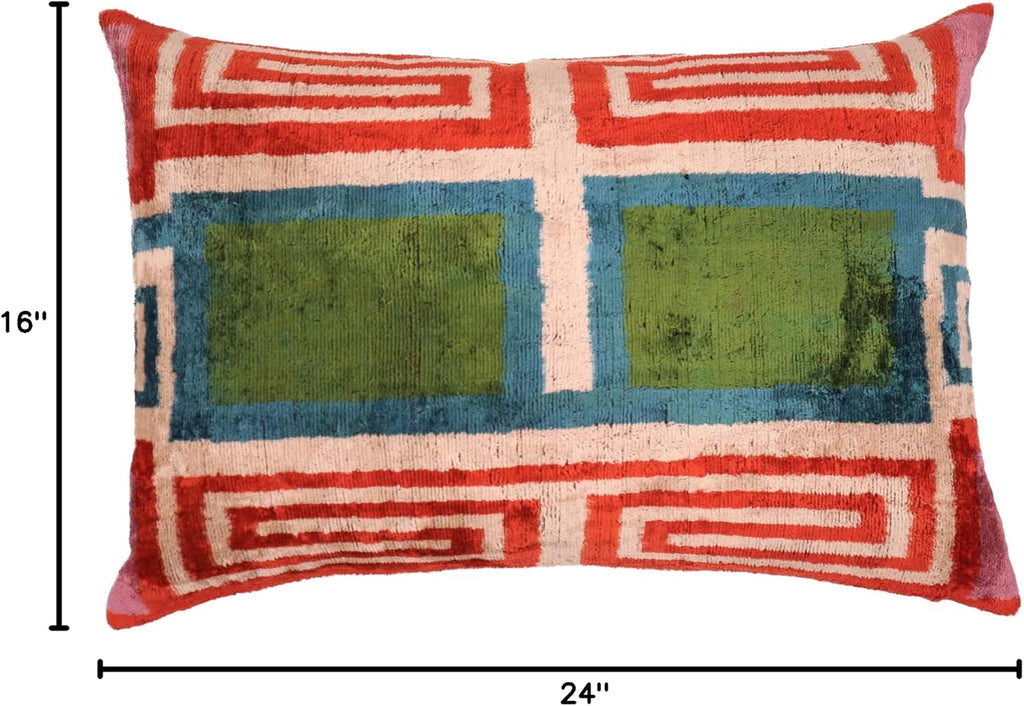 Multi-Color Geometric Velvet Pillow