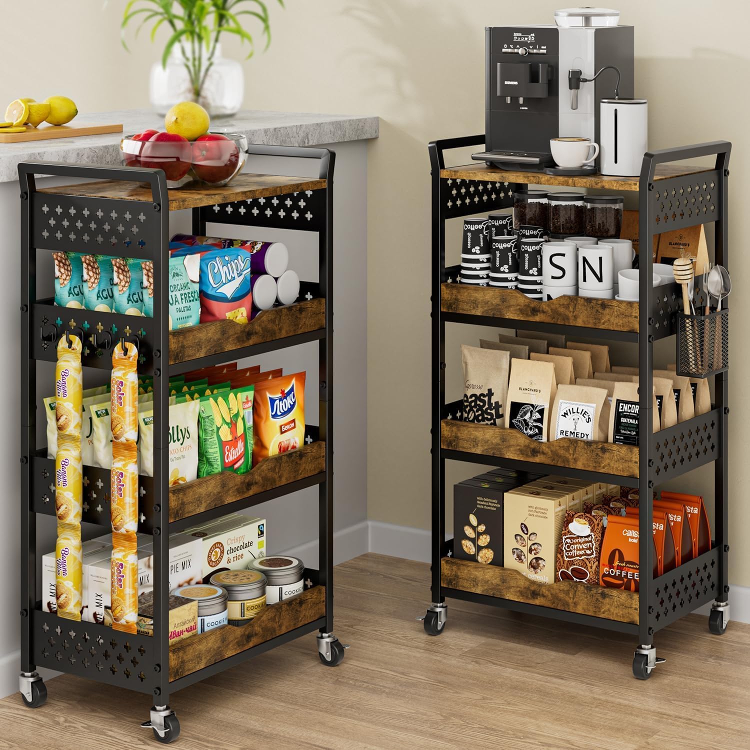 4 Tier Rolling Utility Storage Cart