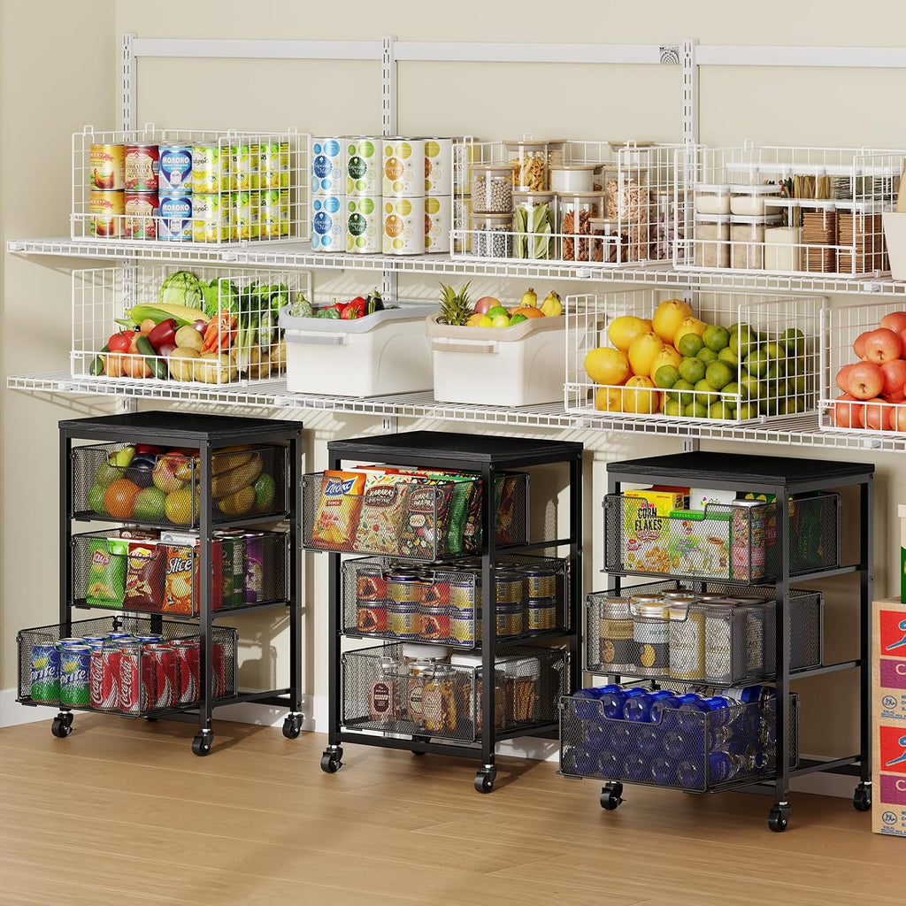 3 Tier Rolling Kitchen Storage Cart