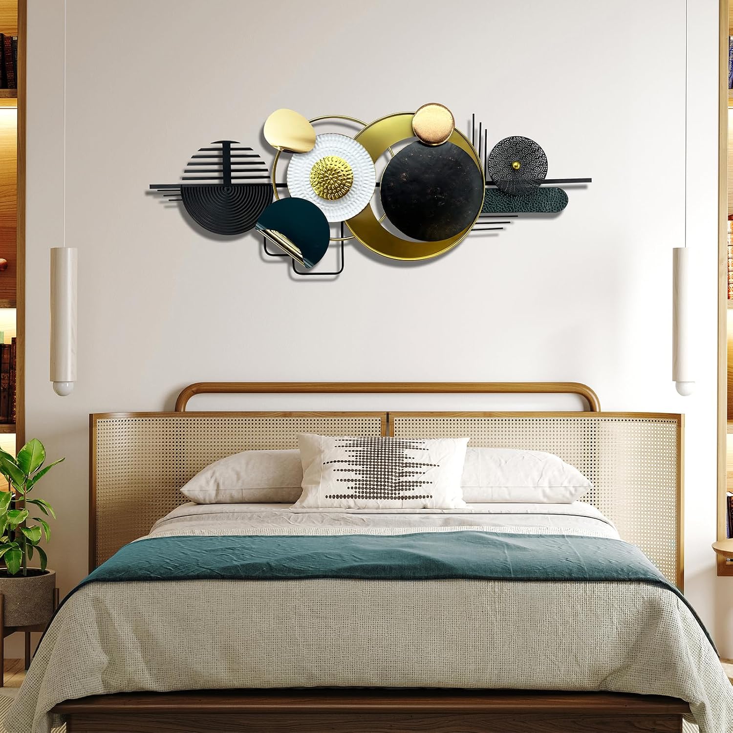 Black White Abstract Metal Wall Sculpture