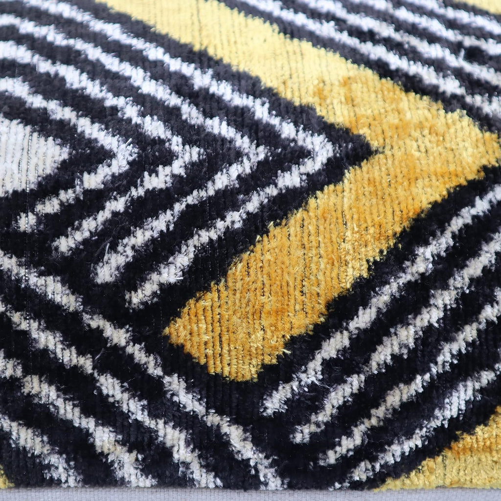 Black Gold Velvet Decorative Pillow