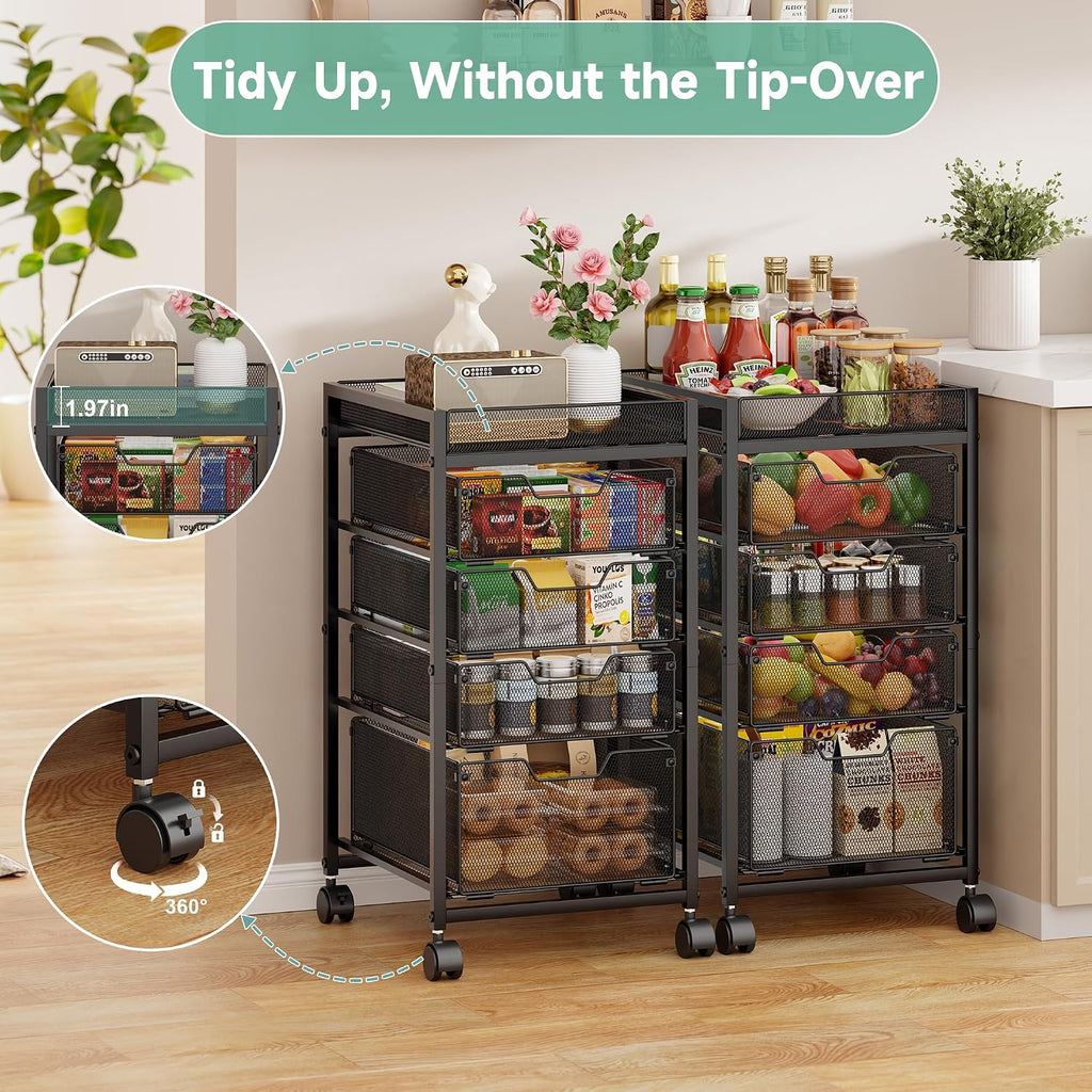 5 Tier Rolling Utility Storage Cart