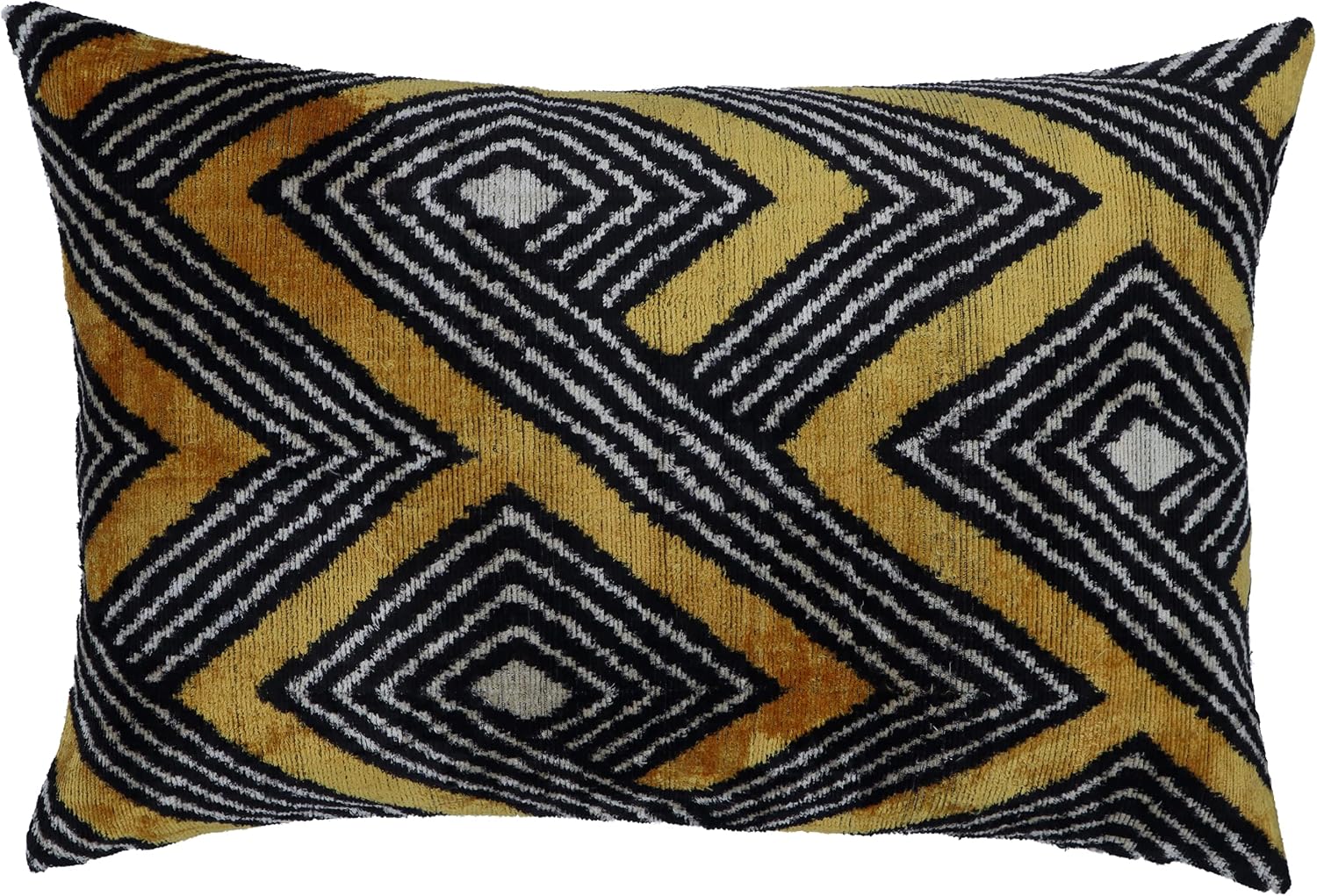 Black Gold Velvet Decorative Pillow