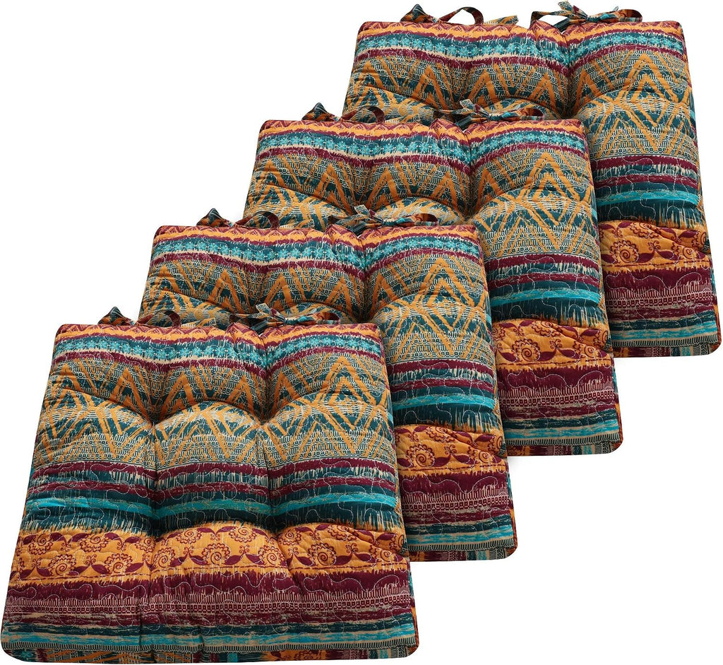 4 Pack Southwest Chair Seat Cushions