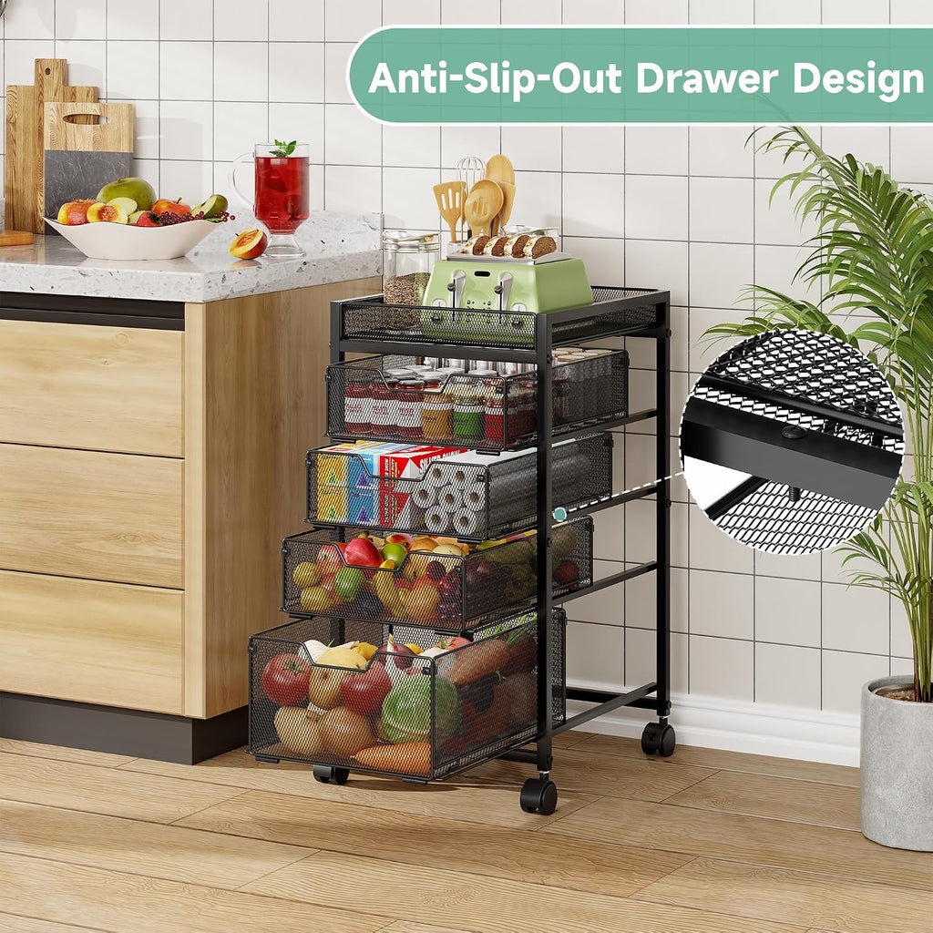 5 Tier Rolling Utility Storage Cart