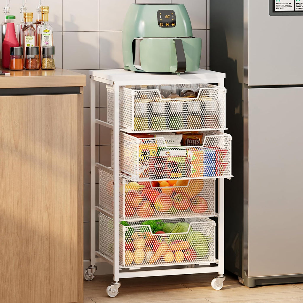 4 Tier Rolling Kitchen Storage Cart