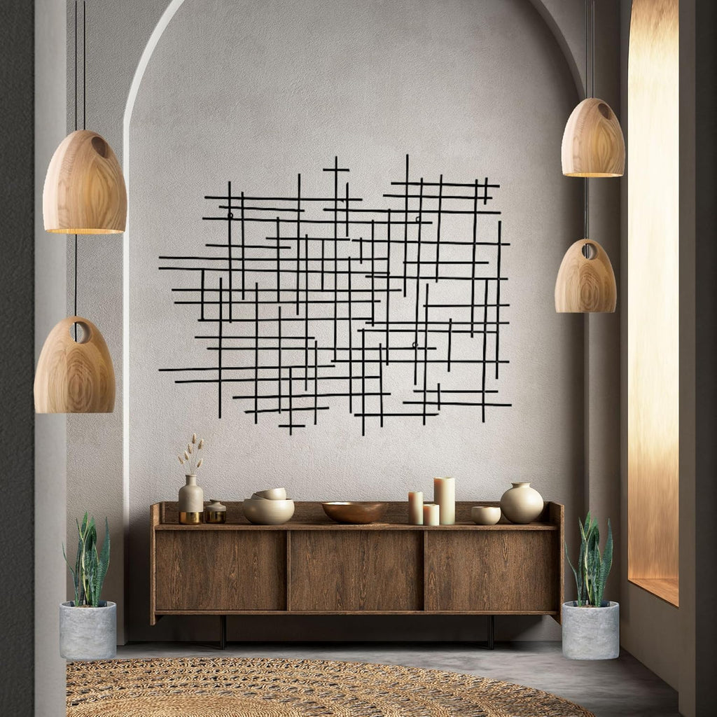 Geometric Metal Cross Wall Art Decor