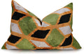 Green Gold Black Velvet Pillow