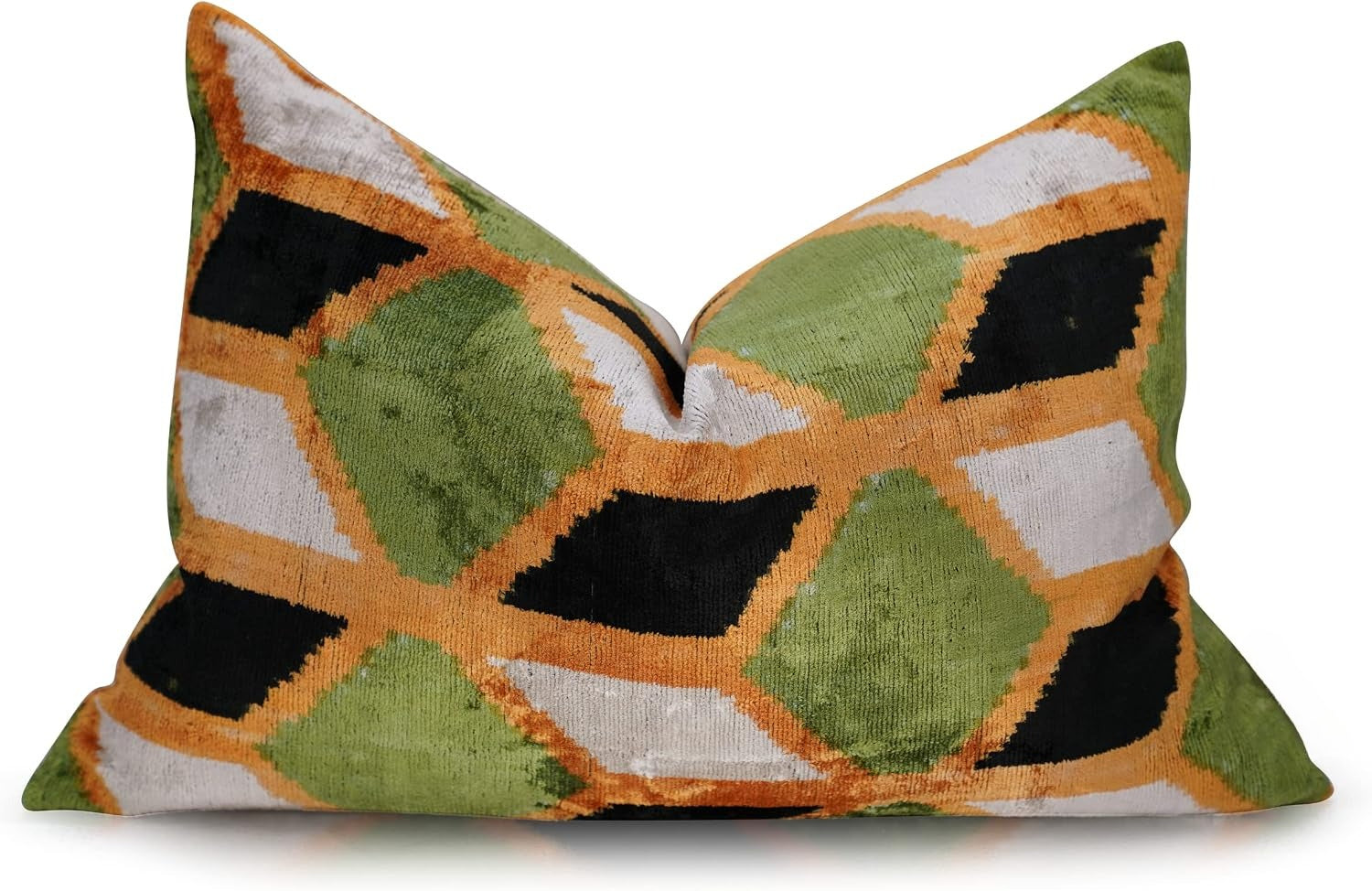Green Gold Black Velvet Pillow